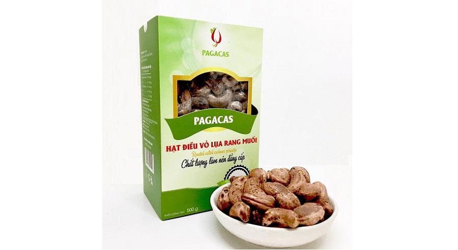 Hạt điều rang muối vỏ lụa Pagacas - Hộp giấy 580g