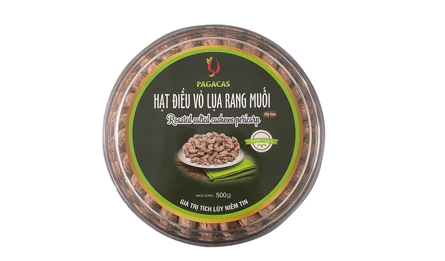 Hạt điều rang muối tròn xếp hoa 500g - Vỏ lụa